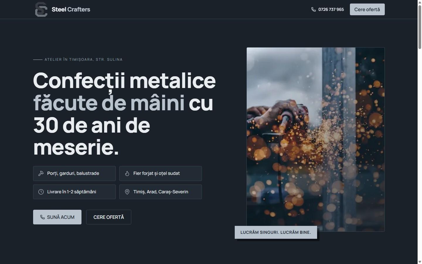 Funnel complet de reclame pentru o firmă de confecții metalice