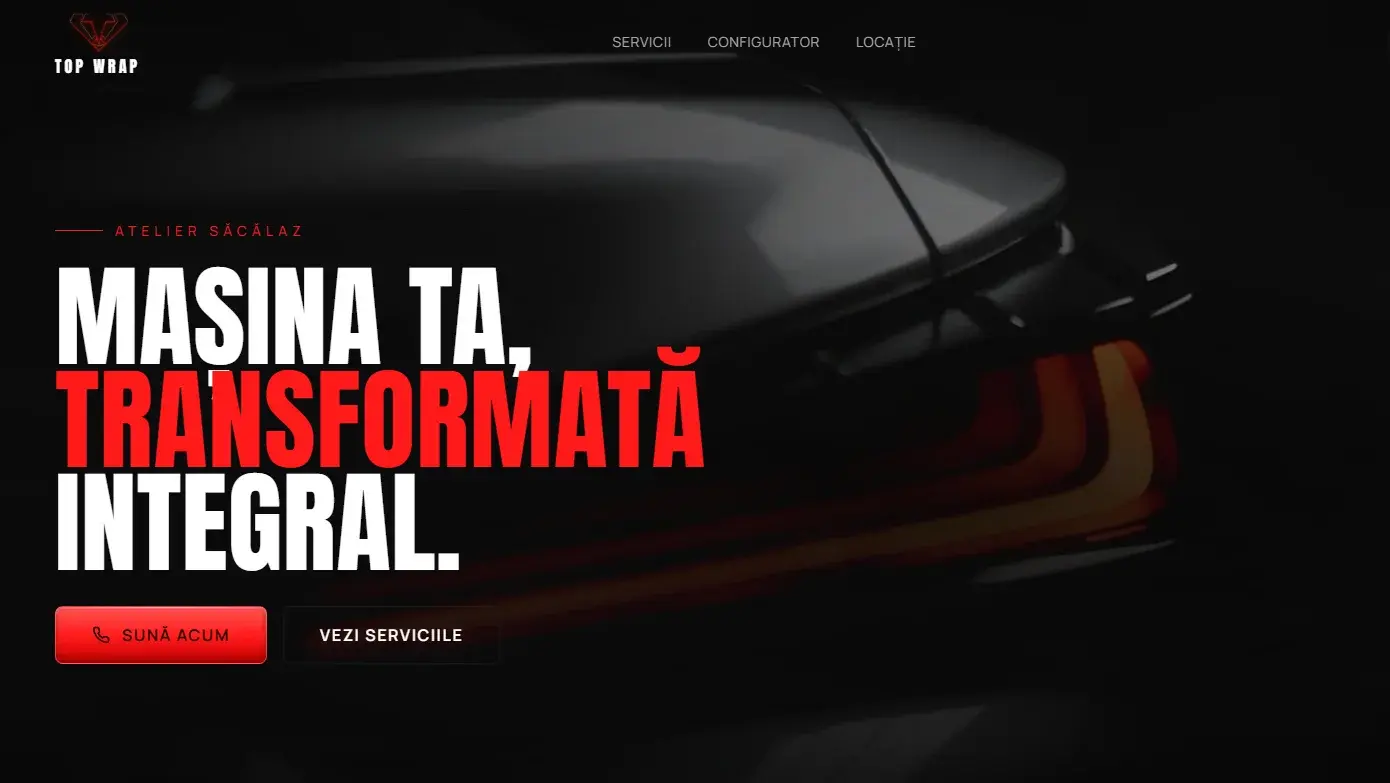Site cinematic pe Next.js, cu un configurator AI de folii